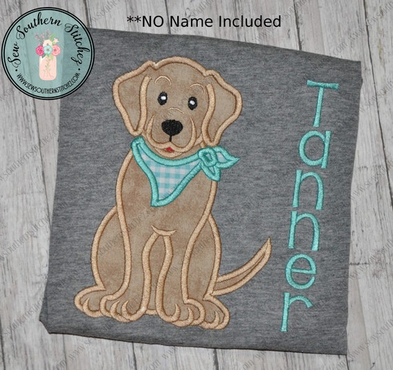 Chesapeake Bay Retriever Dog Applique Design ~  Golden Retriever Dog with Neck Scarf ~ Instant Download