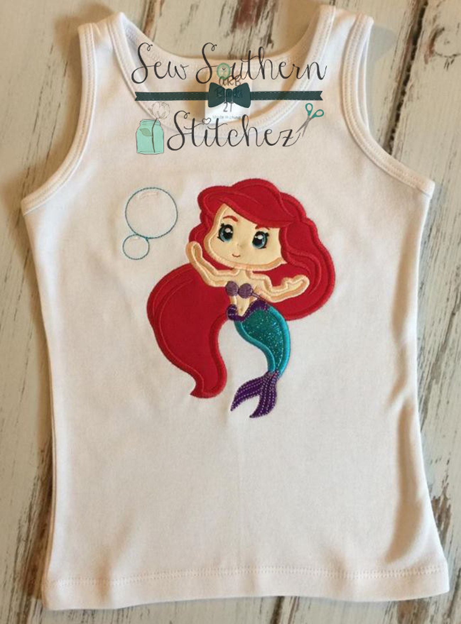 Mermaid Applique Design Instant Download Etsy