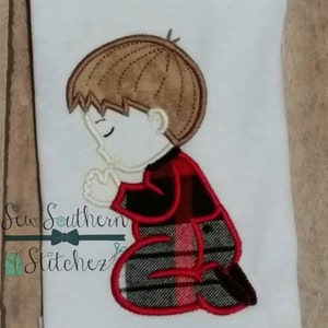 Lil Praying Boy Applique Design ~ Instant Download