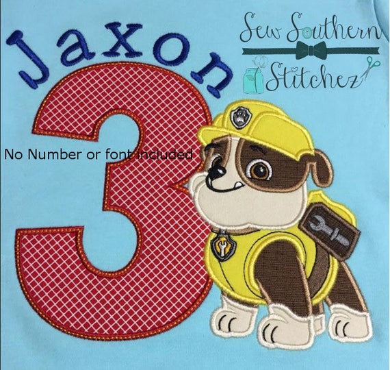 Yellow Paw Patrol Dog Applique Design Instant Download Etsy