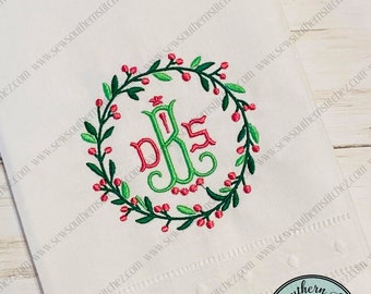 Holly & Berries Wreath Monogram Frame ~ Frame for Monogram ~ Instant Download