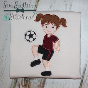 Soccer Girl Applique Design ~ Instant Download