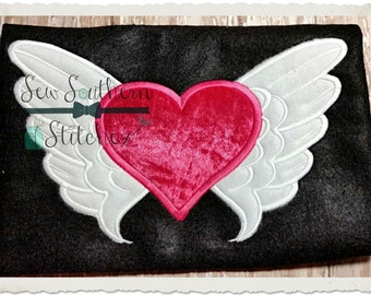Heart with Wings Applique Design ~ Quilts ~ Loved Ones ~ Remembrances ~ Instant Download