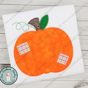 Zig Zag Patches Pumpkin Applique Design ~ Fall Pumpkin ~ Instant Download