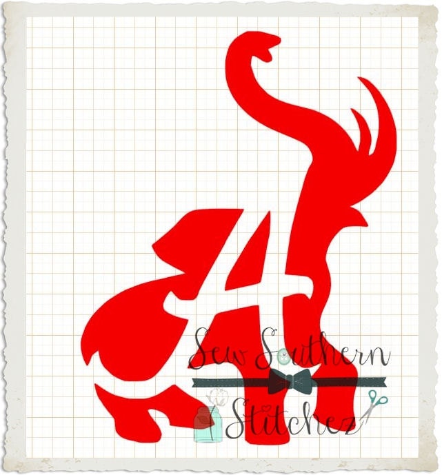 SVG Elephant A ~ Instant Download