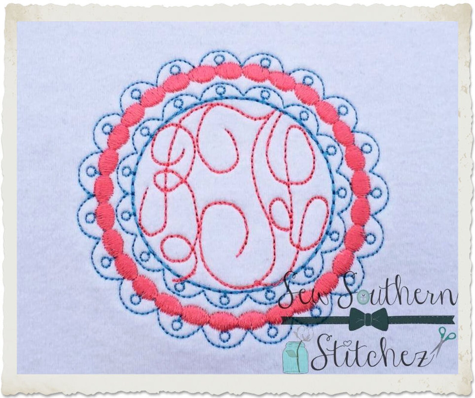 Frame Applique Design Frame for Monogram Applique Design | Etsy