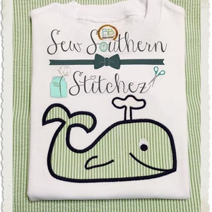 Whale with Water Spout Applique Design ~ Instant Download