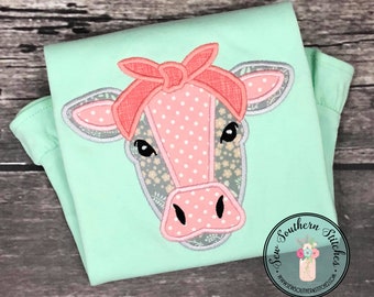 Headband Heifer Applique Design ~ Satin Finish ~ Instant Download