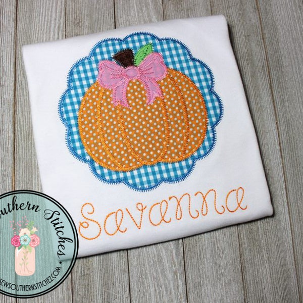 Zig Zag Scallop Circle Pumpkin Applique Design ~ Fall ~ Halloween ~ Thanksgiving ~ Instant Download