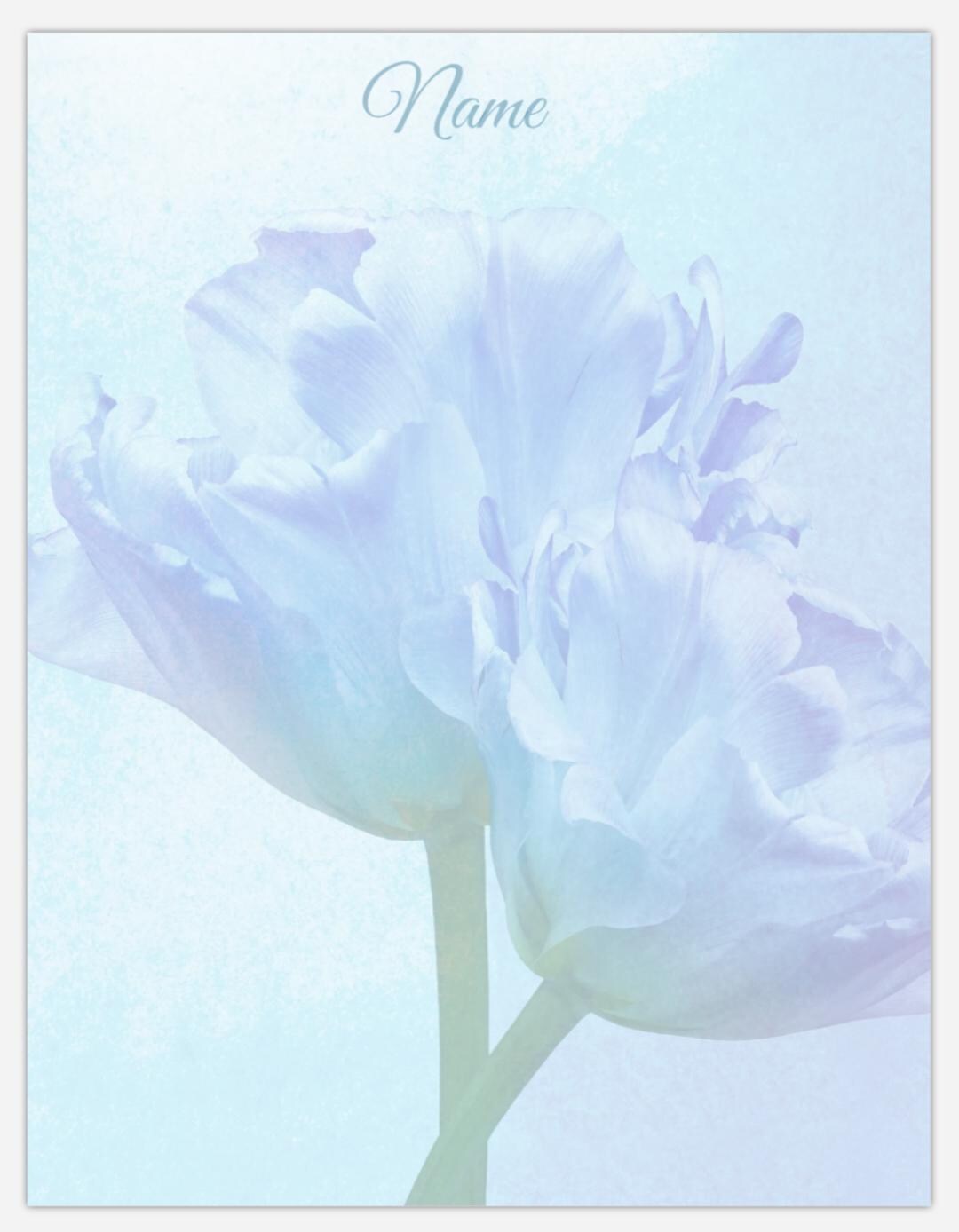 NOTEPAD * Blue Tulip * Personalized – Custom Stationery * Multiple ...