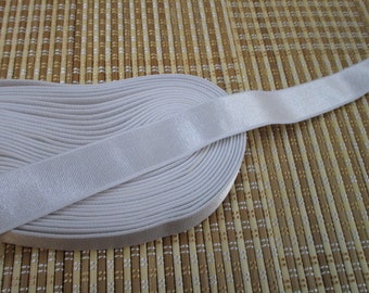 5 yards in 5/8" width in white color high end heavy duty elastic band trim/ satin stretch elastic band for your fashion design.