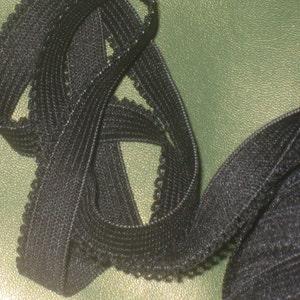 10 yards 1/2&quot; width black color scroll elastic trim for your fashion design decoration (b1)