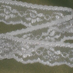 7 3/4 yards in 1&quot; width white color with embroidery  pattern non stretch poly lace trim for your fashion /wedding design (b1)
