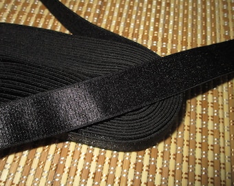 5 yards in 3/4" width in black color heavy duty elastic band trim/ satin stretch elastic band for your fashion design.