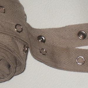 2 yards 3/4" width brown color cotton twill snap tape / metal snaps silver snaps for your fashion design project.(b2)