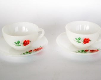Vintage Arcopal Set de Dos Tazas de Café