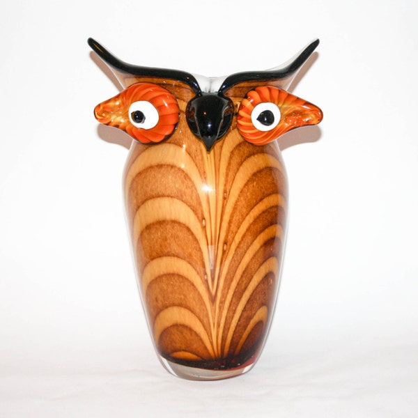 PROMOTION - Murano Signed Art - Animal Series - Owl Vase - Handmade in Italy