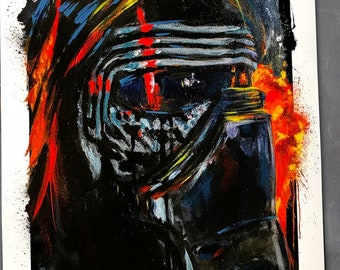 Kylo Ren, Star Wars, Art Print by Cole Brenner, gift for geeks, nerds, Dark Side, Force Awakens, Movie Poster