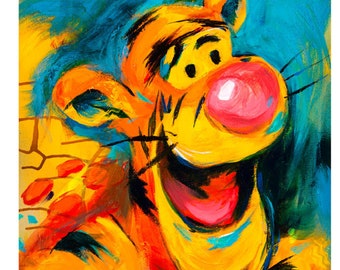 Tigger, Winnie the Pooh, wall Art Print,pooh nursery,disney characters,Baby Shower Gift,Tigger Nursery, cole brenner, colorado artist