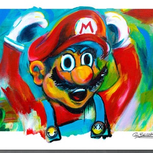 Super Mario, 13x19 Art Print, Art Sale, Nintendo Poster, Videogame art, Fanboy, 8bit art, Cole Brenner, Nerd Art, Mario, kids room decor image 1