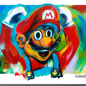 Super Mario, 13x19 Art Print, Art Sale,  Nintendo Poster,  Videogame art,  Fanboy, 8bit art, Cole Brenner, Nerd Art, Mario, kids room decor
