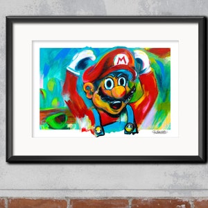 Super Mario, 13x19 Art Print, Art Sale, Nintendo Poster, Videogame art, Fanboy, 8bit art, Cole Brenner, Nerd Art, Mario, kids room decor image 3