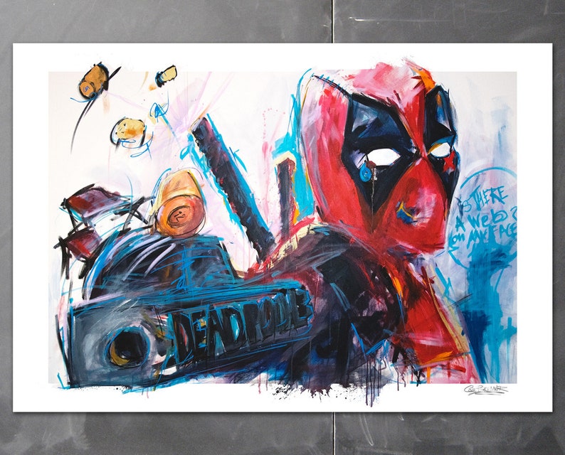 Deadpool, Art Print, Superhero, comic book, poster, comics, art by Cole Brenner, gift for geeks, nerd art, Deadpool 2 movie image 2