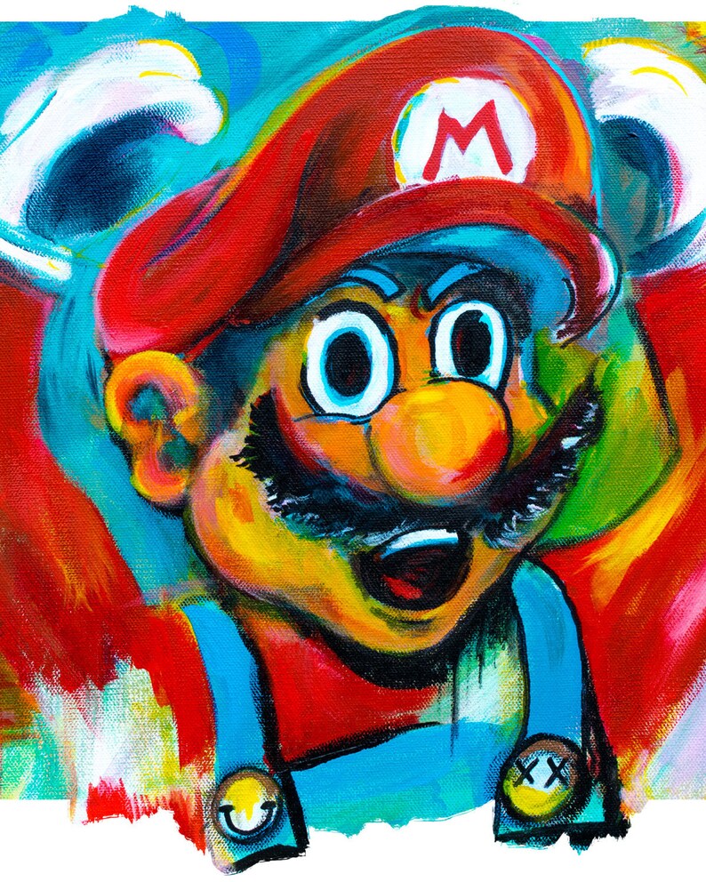 Super Mario, 13x19 Art Print, Art Sale, Nintendo Poster, Videogame art, Fanboy, 8bit art, Cole Brenner, Nerd Art, Mario, kids room decor image 2