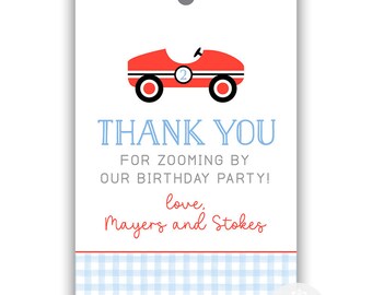 Race Car Party Favor Tag