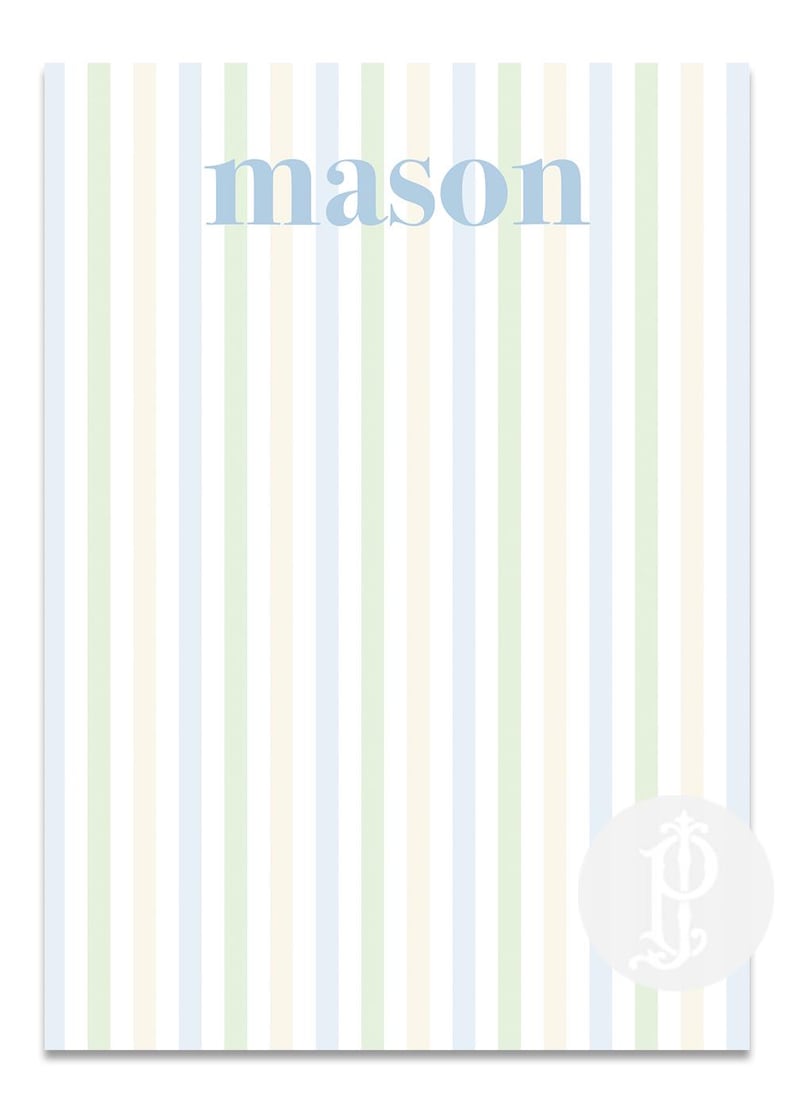 Personalized Multi-stripe Boy Notepad - Etsy