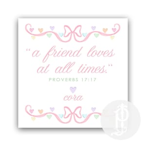 Valentine's Day Tag, Bible Verse, A Friend Loves