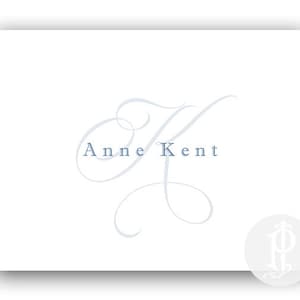 Monogramme + Nom Notes pliées / Papeterie personnalisée / Cartes de notes