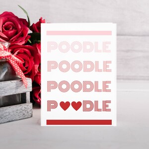 Poodle cards, poodle Valentine Card, poodle lover, minimal design, standard poodle, gift enclosure, Valentine&#39;s Day, Multi occasion card