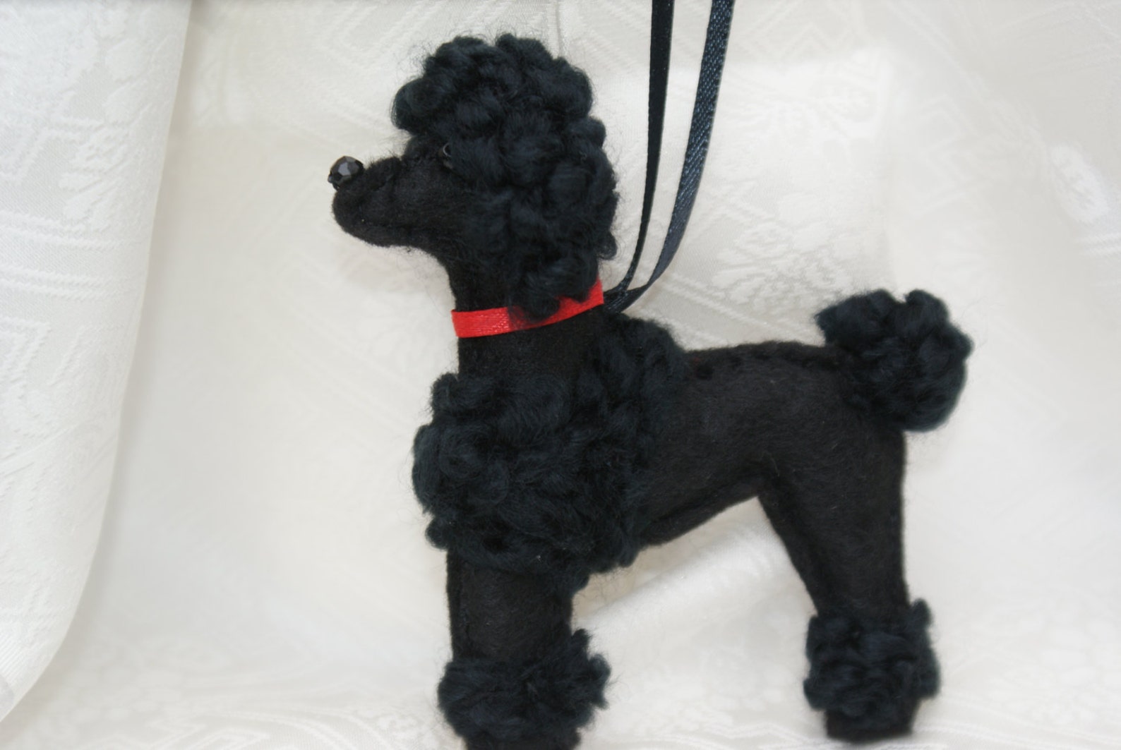 Felt Poodle Ornament Black Poodle Ornament Handmade Felt Etsy
