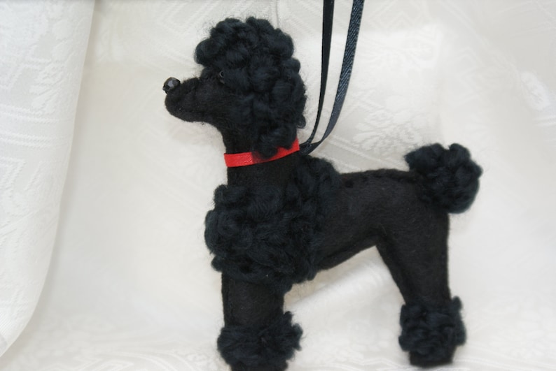 Felt poodle ornament black poodle ornament handmade felt Etsy
