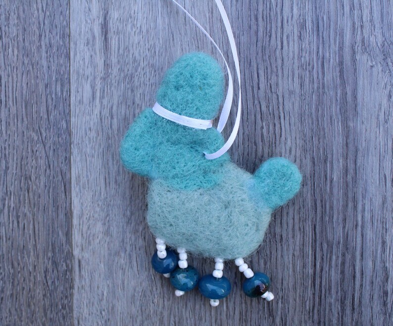 Beehive hairdo Needle Felted Poodle Ornament Retro Rita