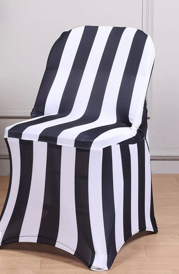 Spandex Folding Chair Covers Black & White 12x108 Black / White Asymmetric  Stripes Satin Runner Sashes Tablecloth Napkins Available 