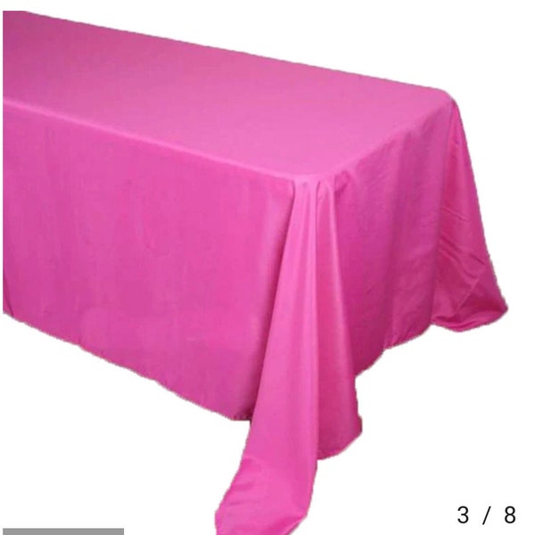 Polyester Fuschia  Rectangular Tablecloth several sizes available    RENTAL AVAILABLE