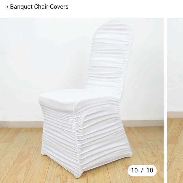 White Rouge  Back Spandex Fitted Banquet Chair Cover With Foot Pockets.  RENTAL AVAILABLE
