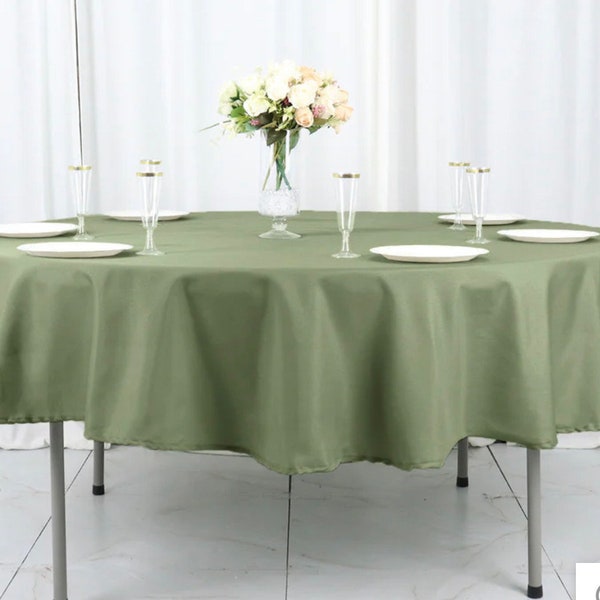 90” 108”120”132”Eucalyptus Sage Green Round Tablecloth RENTAL AVAILABLE