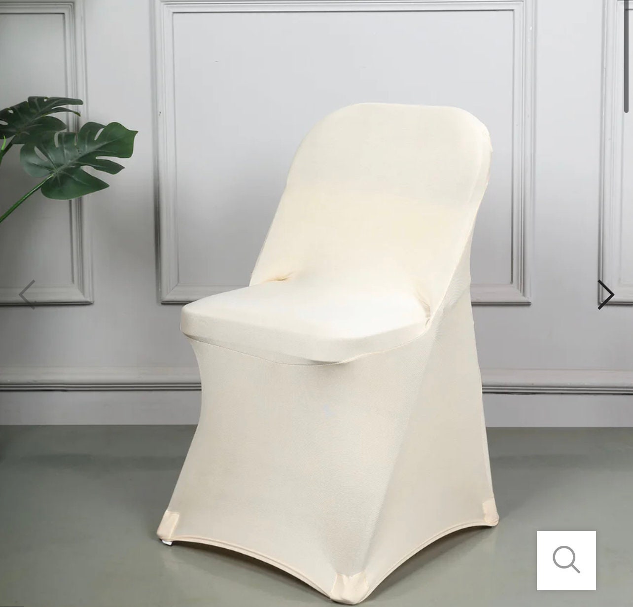 White Premium Spandex Stretch Folding Chair Cover Fitted Etsy