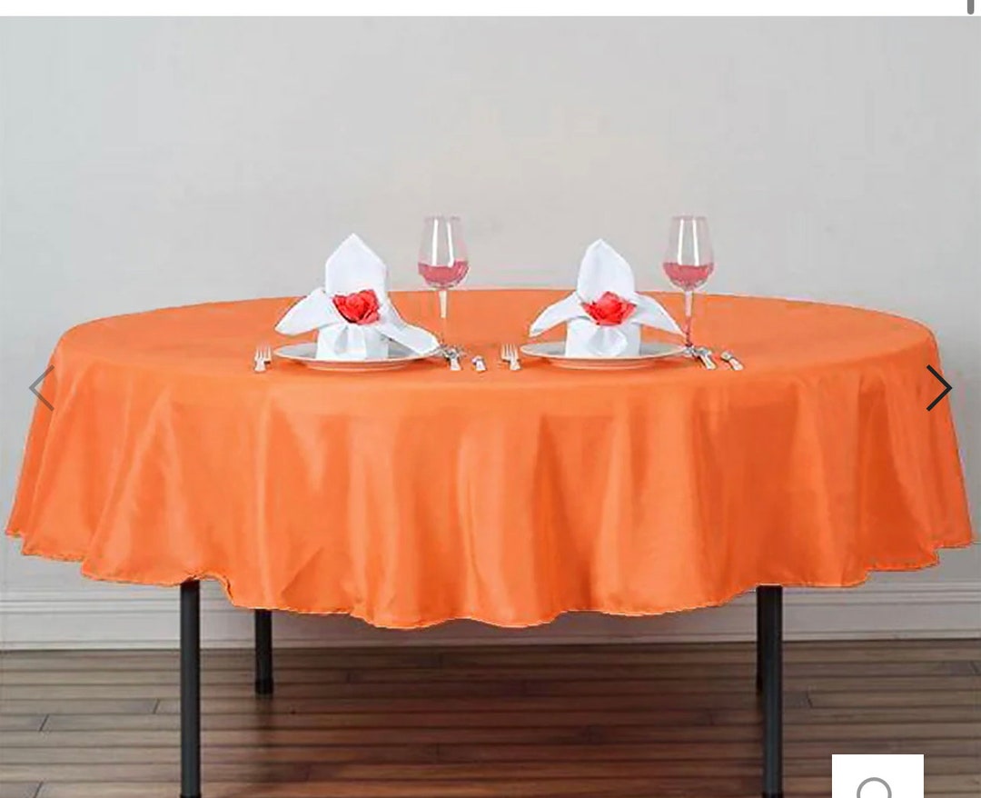 90120132 Round Polyester Orange Table Linen Rental Etsy