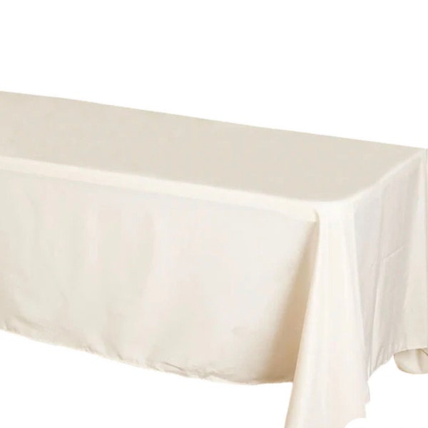 Polyester Beige  Rectangular Tablecloth several sizes available    RENTAL AVAILABLE