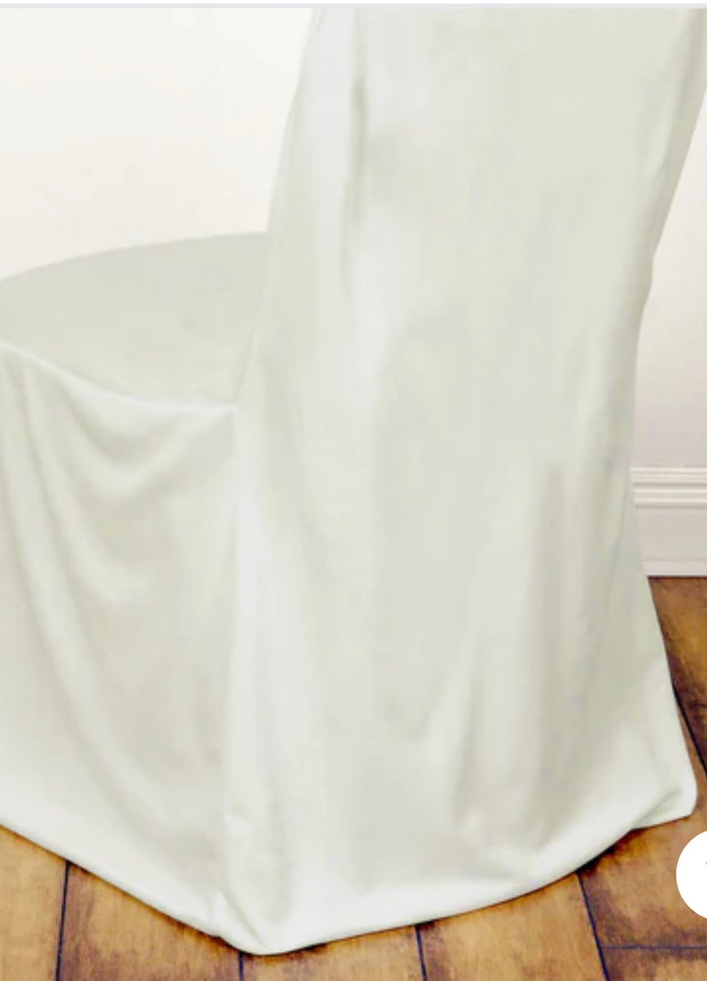 Ivory Stretch Slim Fit Banquet Chair Covers, Wrinkle Free Durable Chair ...