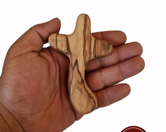 comfort cross for hand made from olive wood in holy land Bethlehem size 12cm
