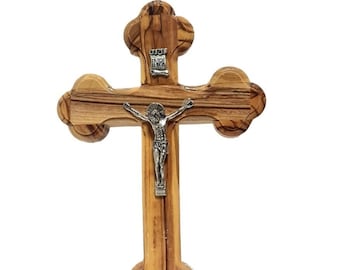 Orthodox Olive wood cross handmade in holyland