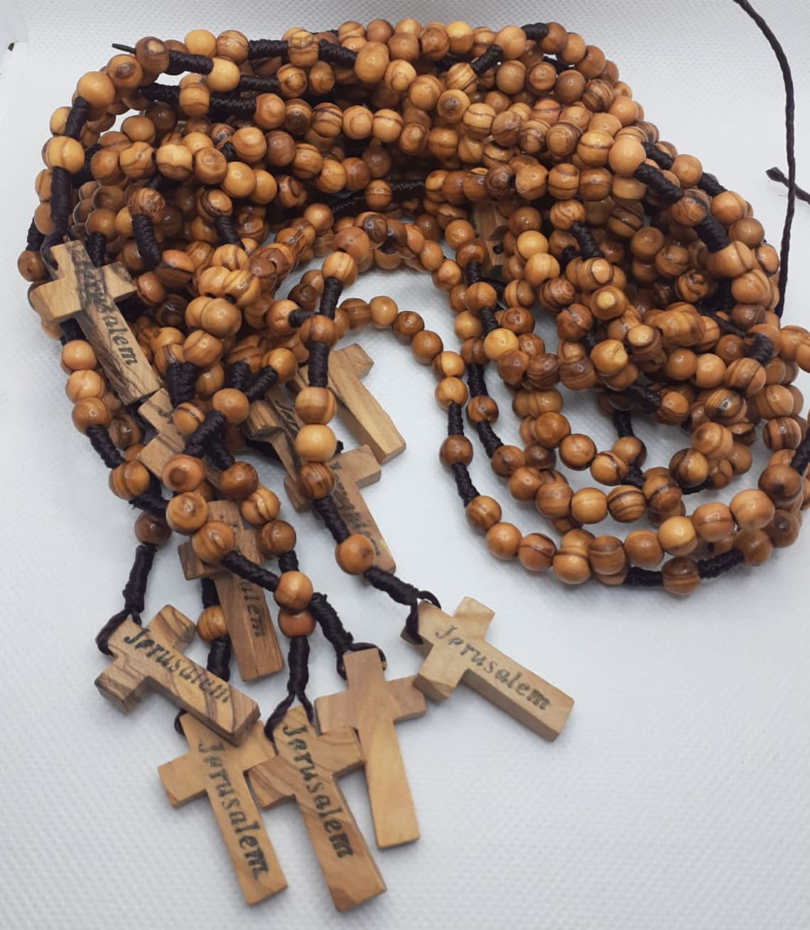 Handmade Olive Wood Catholic Rosary, Prayer Beads From Bethlehem Olive Wood Christian Prayer Beads Saint Benedict Rosary Christian Gift