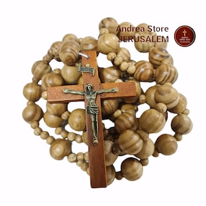 Normal Wood big rosary for wall size 1 meter (39inch) blessing rosary from Holy land