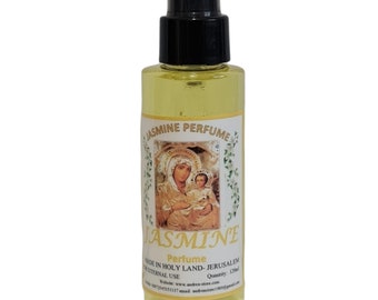 Jasmine perfume in 100 ml bottle plastic with spray from holy land Jerusalem holy sepulchre
