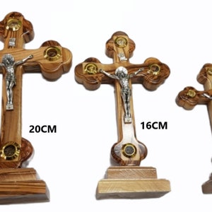 Orthodox Cross with stand made from olive wood 3 sizes available (12cm, 16cm, 20cm) good quality made in Bethlehem hand made